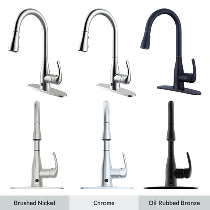Bio Bidet FLOW Motion Touchless Kitchen Faucet in Brushed Nickel Finish