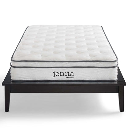 Modway Jenna 8" Innerspring and Foam Narrow Twin Mattress in White