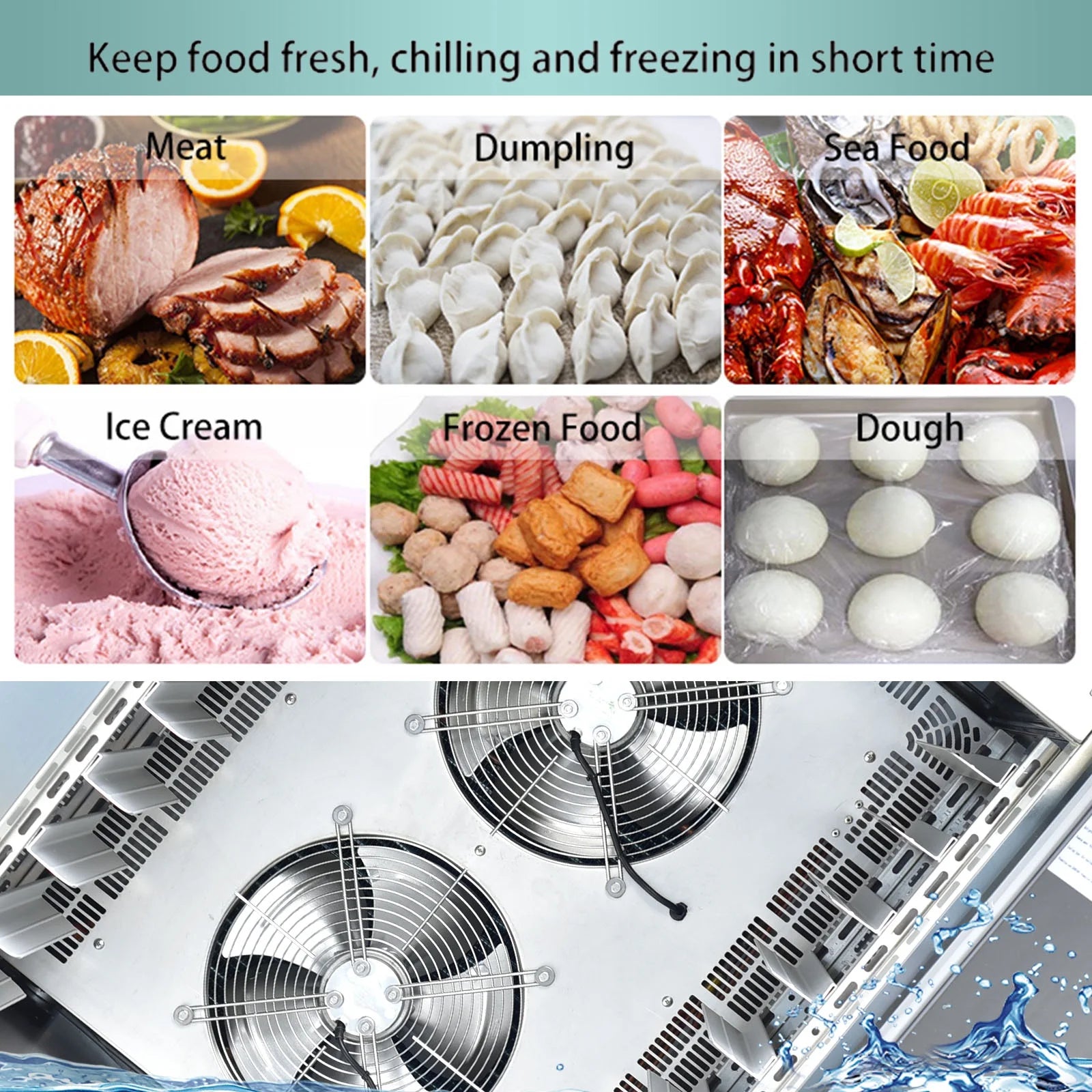 Kolice Commercial 5 Trays Blast Chiller & Freezer, Chest Freezer, Shock Freezer with Food Probe,Lowest temp: -40° F for Restaurant,Bakery,School,Hotel