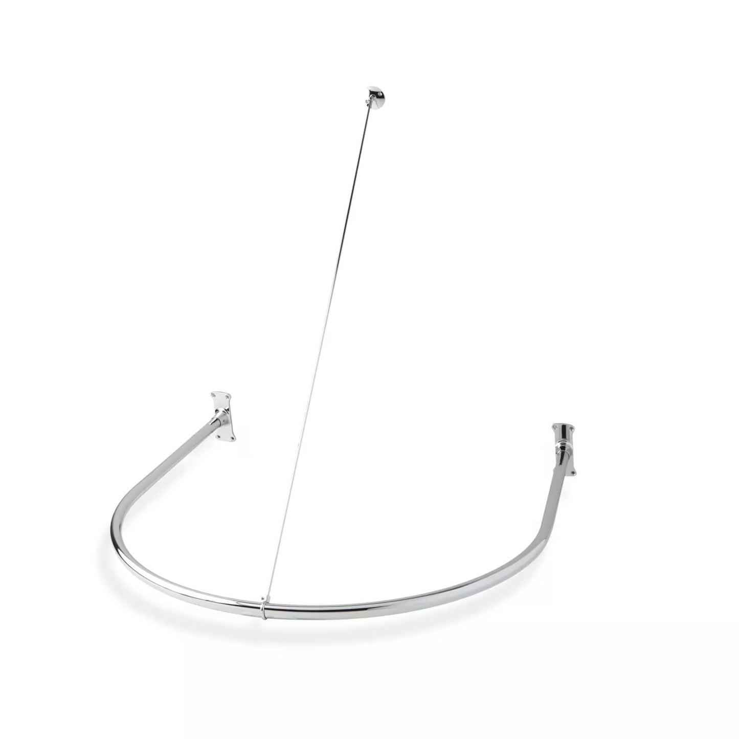 Naiture Half-Oval Stainless Steel Shower Curtain Rod with Swivel Ceiling Support in 36" L X 36" W, Brushed Nickel Finish