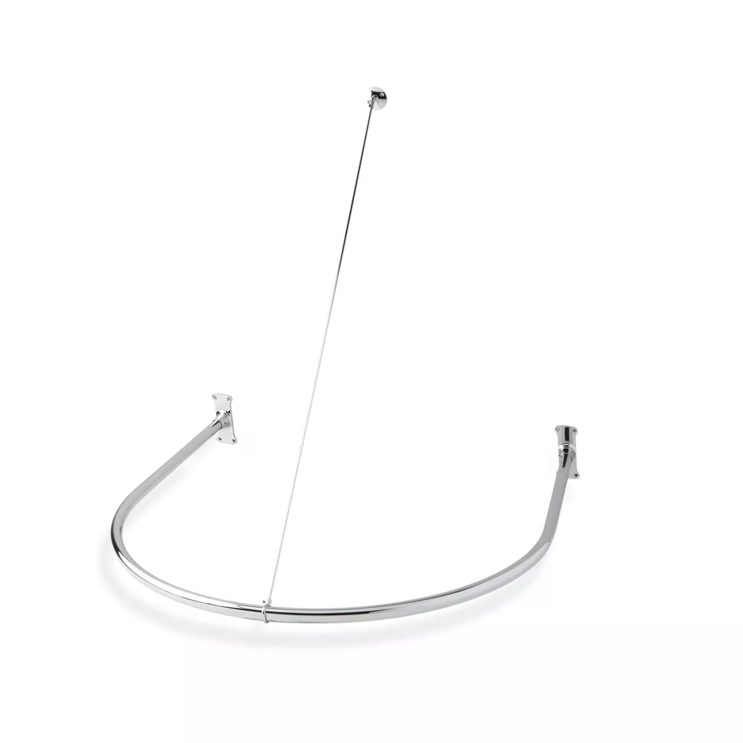 Naiture Half-Oval Stainless Steel Shower Curtain Rod with Swivel Ceiling Support in 36" L X 36" W, Brushed Nickel Finish