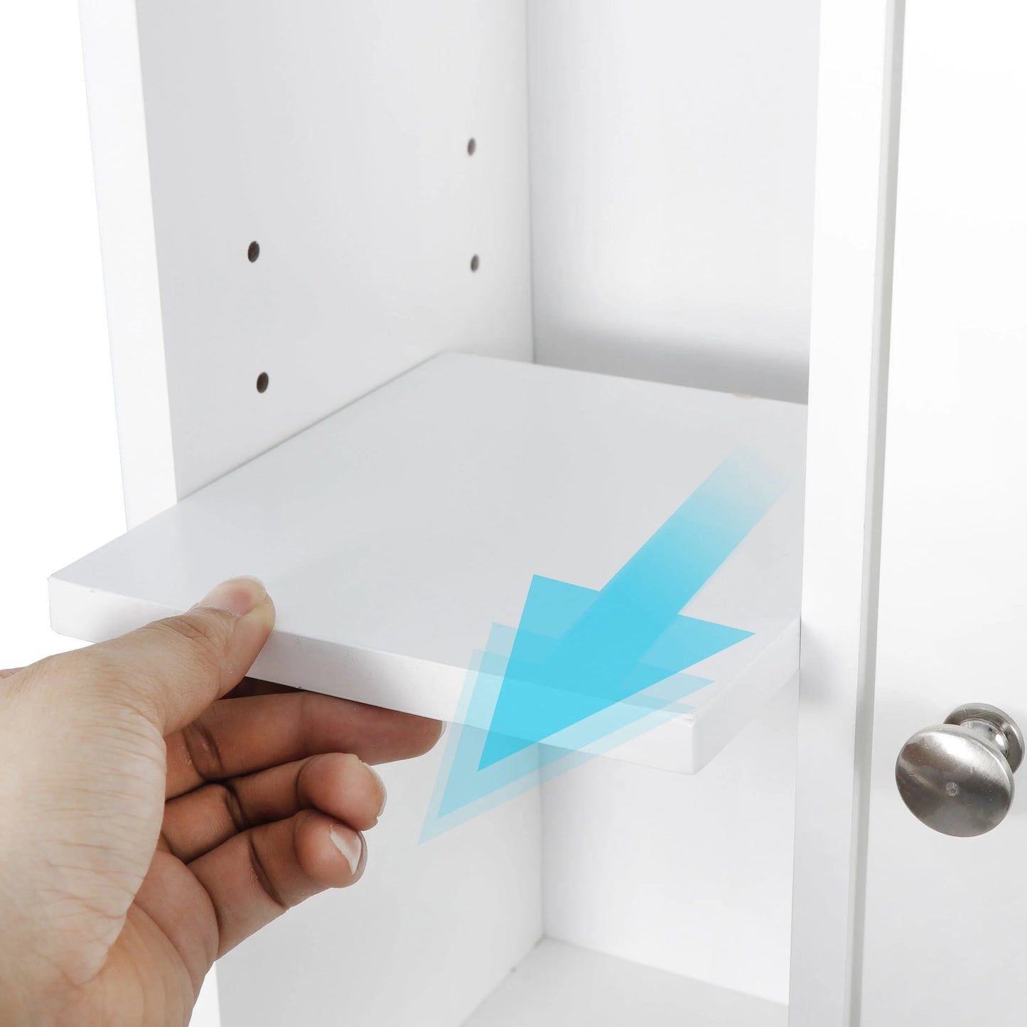 ZenSports Over The Toilet Storage Cabinet Organizer Bathroom Space Saver W/Adjustable Shelves, White