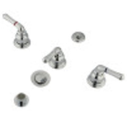 Kingston Brass KB328 Magellan Bidet Faucet with Lever Handles & Brass Pop-Up, Brushed Nickel
