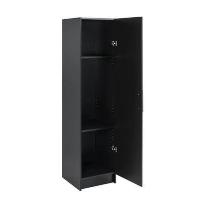 Prepac Elite 16" Storage Cabinet, Black Storage Cabinet, Bathroom Cabinet, Pantry Cabinet with 2 Adjustable Shelves, 16" D x 16" W x 65" H, BEB-1664