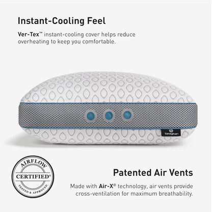 Bedgear Frost Performance Pillow - Size 3.0 - Cooling Bed Pillow for Hot Sleepers - Medium Firmness Pillow for All Sleep Positions, Hypoallergenic, Washable & Removable Cover