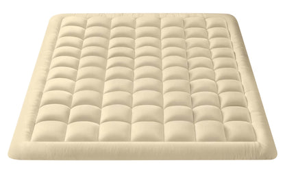 Twin Size- 1 Piece 800 GSM Down Alternative 3 Inch Thick Upto 15" Deep Pocket Fitted Mattress Topper Protector Extra Soft Comfortable Sleep for All Season- Twin(39X75 Inche), White