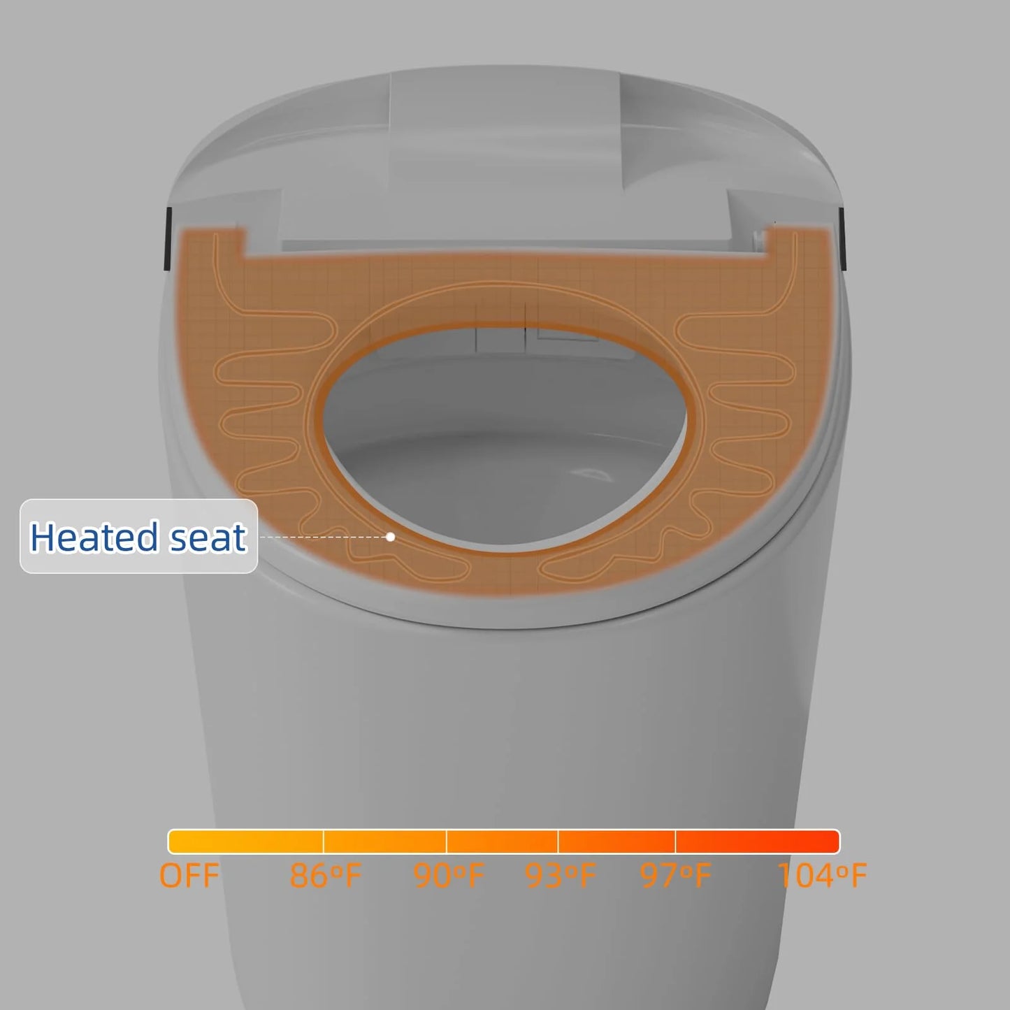 TROPOW Smart Toilet, Auto Flush Smart Toilet, Modern Toilet for Bathroom, Elongated Smart Tankless Toilet with Heated Seat, Foot Sensor Operation, Automatic Flush, LED lights, White