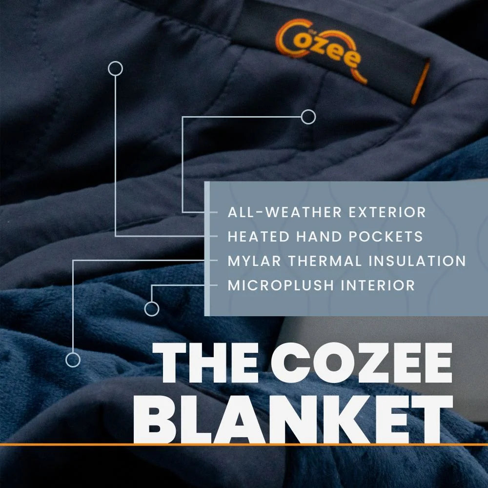 Cozee Electric Blanket Surge Battery Operated Throw Blanket Plus Tote
