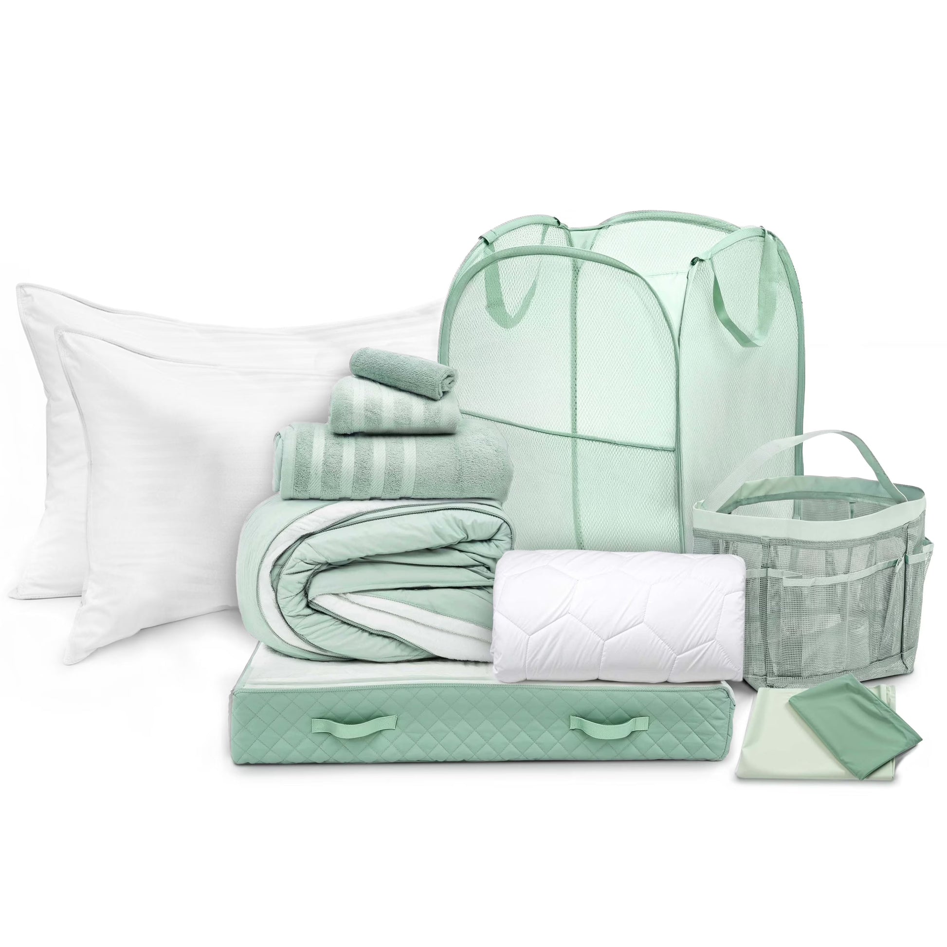 Ravure College Dorm Room Essentials Complete Set, Twin XL Comforter Set, Dorm Bedding, Twin Xl Bed In a Bag Comforter Set with All Dorm Accessories and Bedding, Grey