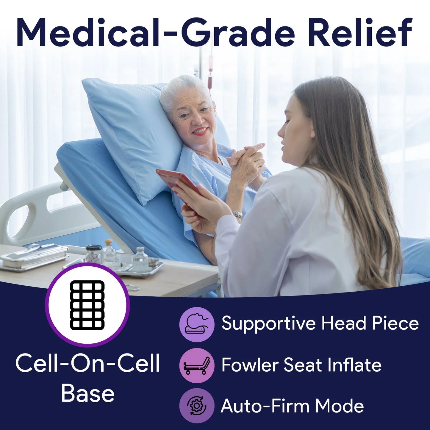 Proheal Bariatric Low Air Loss Alternating Pressure Air Mattress with Pump & Dual Compressor Stages I-IV - 42" x 80" x 10"