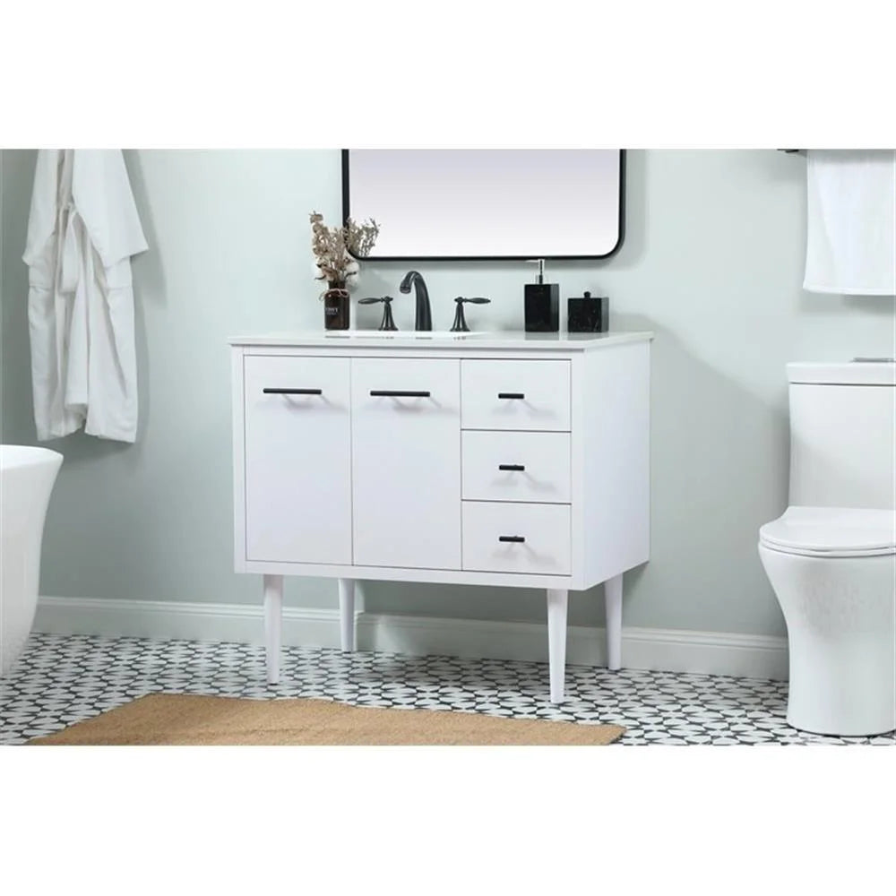 Elegant Kitchen and Bath 36 Inch Single Bathroom Vanity In Teak