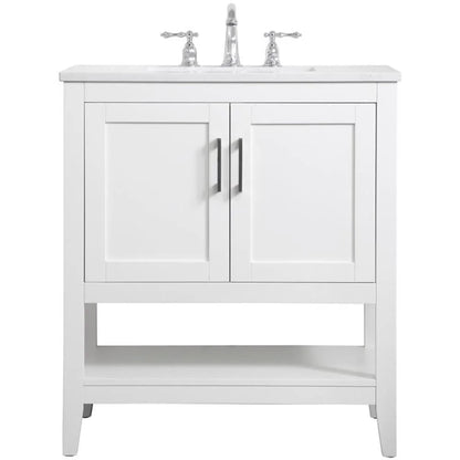 30 inch Single Bathroom Vanity in White