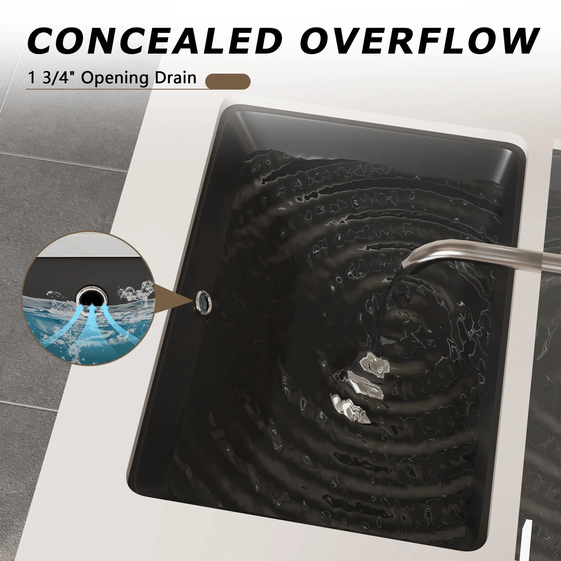 DV-1U306B DeerValley Ursa Undermount Bathroom Sink 18" X 13" Rectangular Vitreous China with Overflow