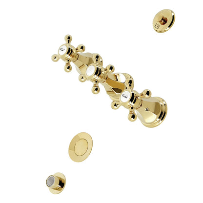 Kingston Brass KB320BX Metropolitan Three-Handle Bidet Faucet with Brass Pop-Up, Matte Black