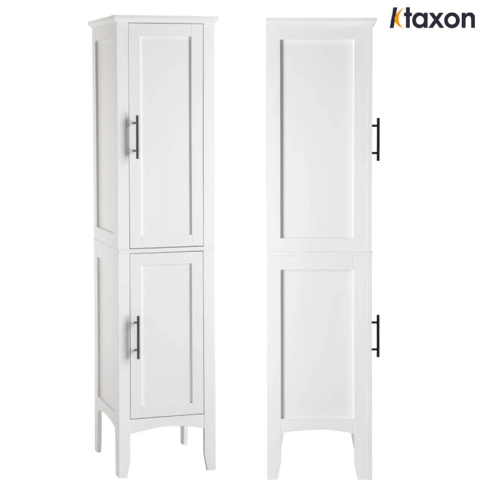 Ktaxon Bathroom Storage Cabinet Narrow Tall, Freestanding Cabinet Storage Tower with 2 Door, White