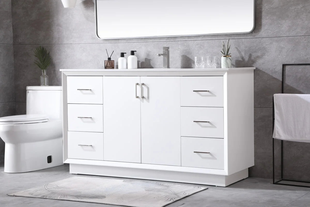 Elegant Kitchen and Bath 60 Inch Single Bathroom Vanity In Blue