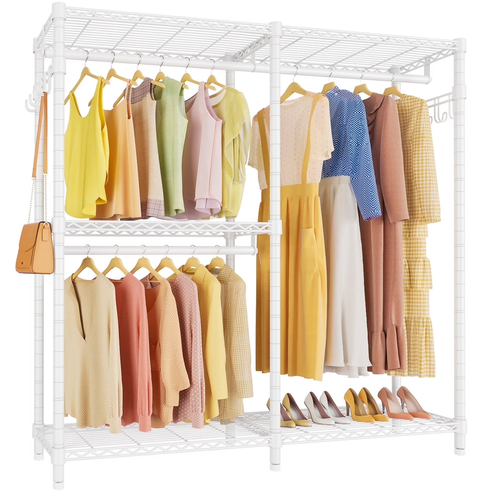 VIPEK V4 Garment Rack Bedroom Armoires Compact Freestanding Closet Storage Organizer, Portable Wardrobe Closet Heavy Duty Clothes Rack Metal Clothing Rack, Black