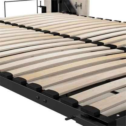Pemberly Row Queen Murphy Bed and Wardrobes (119W) - Engineered Wood in White