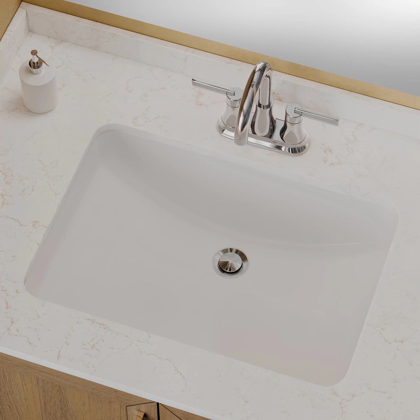 ProFlo PF2114UA Rectangular Vitreous China Undermount Bathroom Sink with Overflow