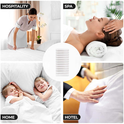 BNM Cotton Blend White Hotel Quality Pillowcases, Set of 12, King
