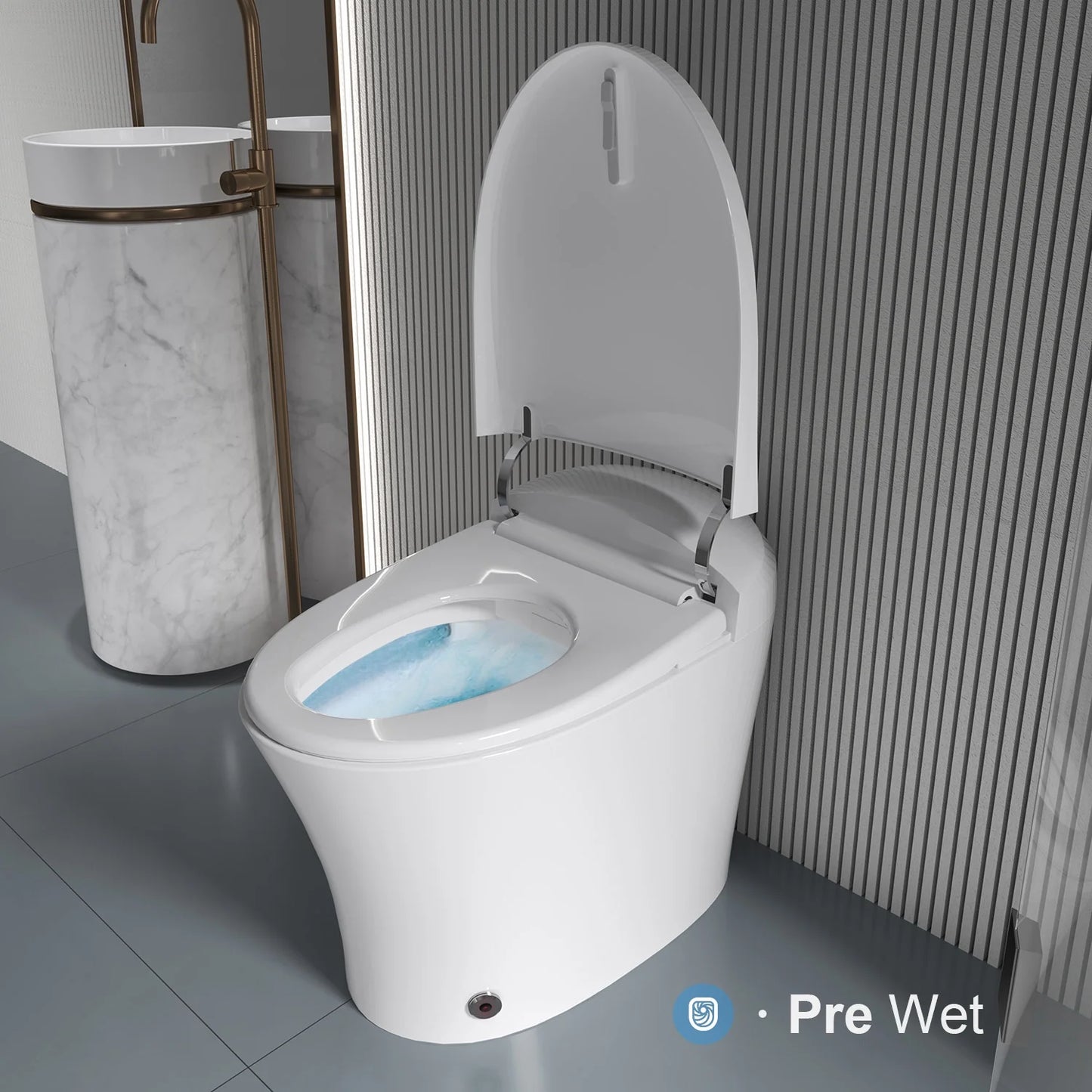 Horow Smart Toilet with Heated Seat, Automatic Power Flush Tankless,Ceramic One Piece Toilets no bidet