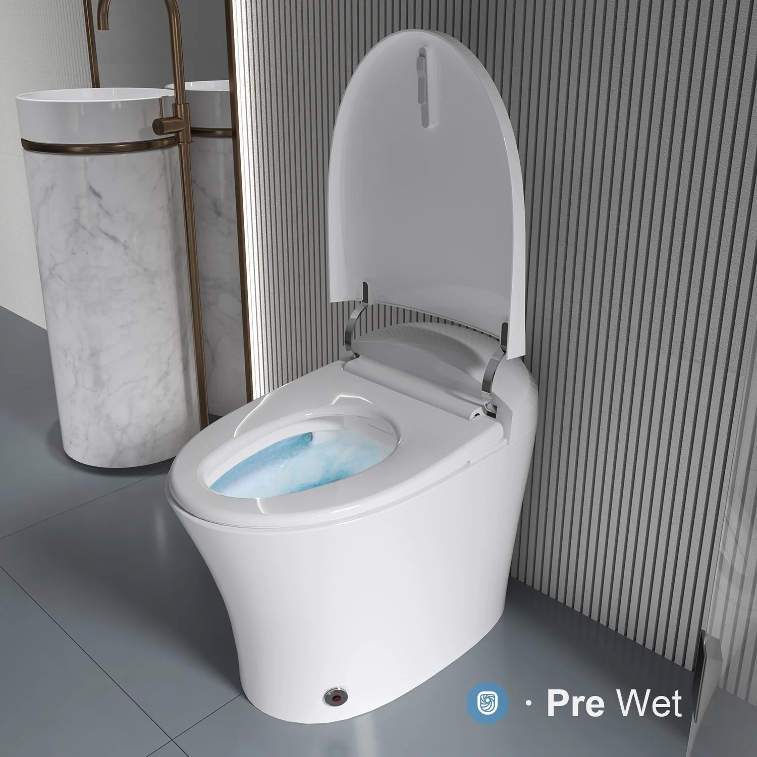 Horow Smart Toilet with Heated Seat, Automatic Power Flush Tankless,Ceramic One Piece Toilets no bidet