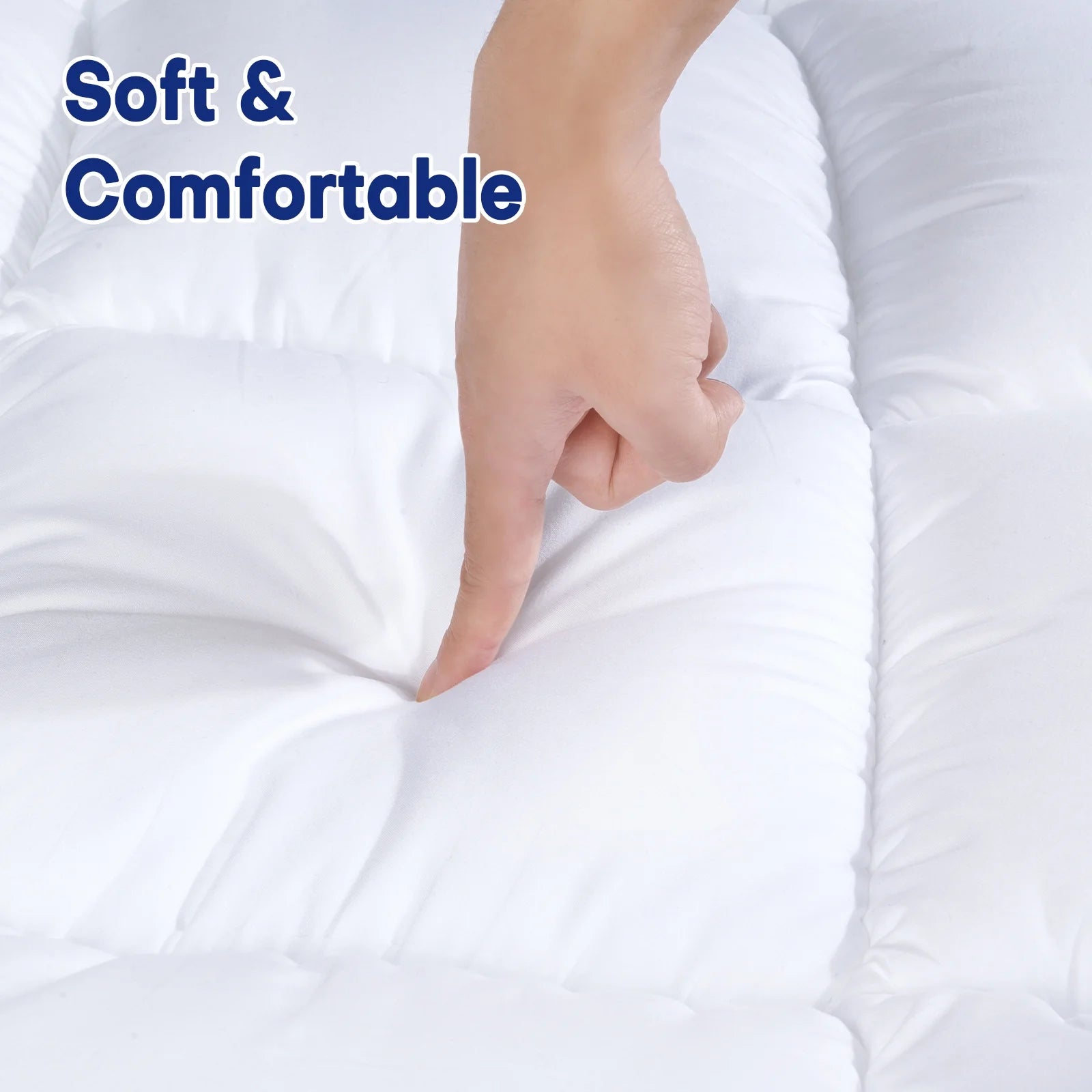 Cocosity Dual Layer 4 inch Full Size Memory Foam Mattress Topper, 2" Fluffy Pillow Top Mattress Topper & 2" Cooling Gel Memory Foam