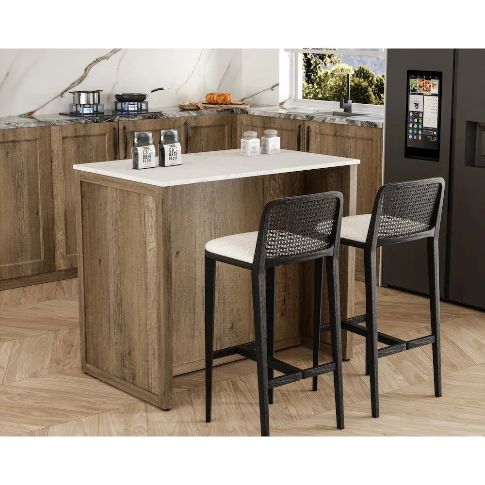Elegant Kitchen and Bath 42 inch Kitchen Island in Natural Oak