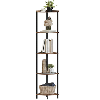 SUNMORY Corner Shelf Stand, 5 Tier Corner Bookshelf Plant Stand Storage Shelf for Bathroom Display Shelf for Living Room