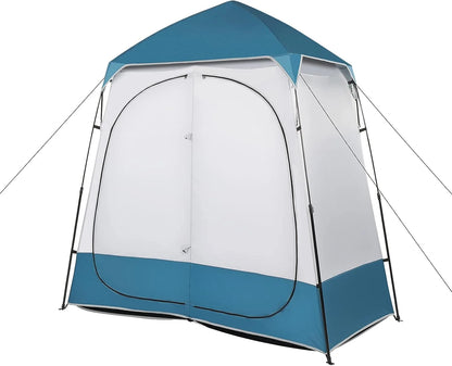 JWRWEF Oversized 2-Room Shower Tent - 7.5FT Extra-Wide Pop-Up Privacy Shelter, 5000mm Waterproof & Windproof Changing Room for Camping, Dressing, Toilet, Bathroom