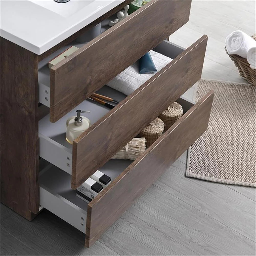 Fresca Lazzaro 36" Rosewood Free Standing Modern Bathroom Vanity w/Medicine Cabinet