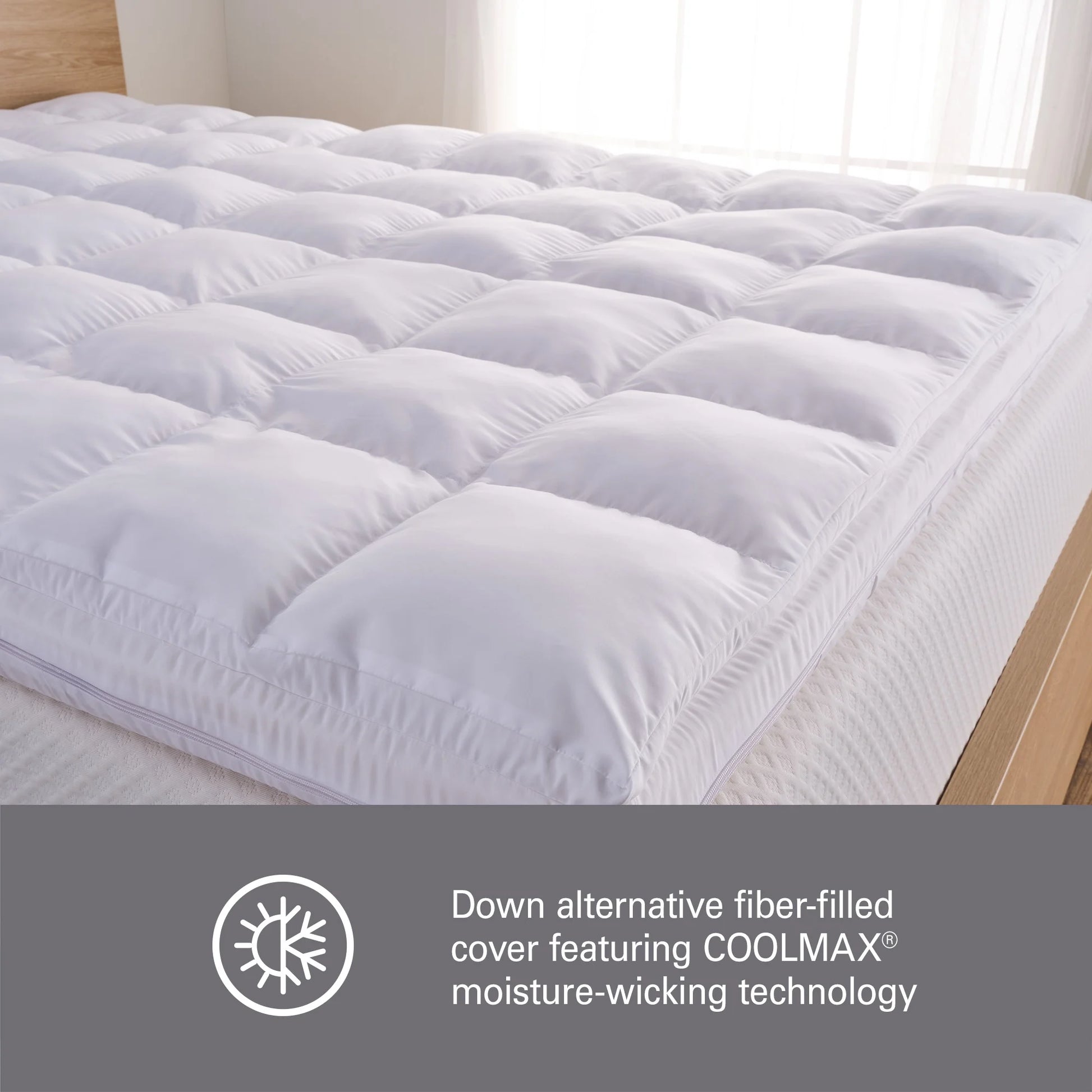 Allswell 3" Pillow Top Mattress Topper Featuring Isotonic+ Memory Foam, Queen