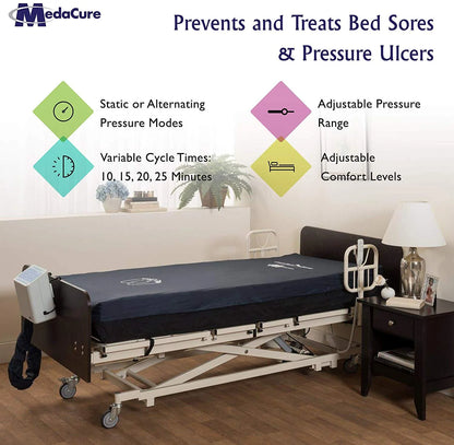 Medacure Alternating Pressure Air Mattress with Pump Included - Twin Size 80" x 36" x 8"