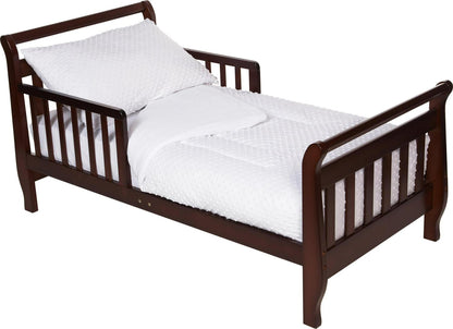 American Baby Company Heavenly Soft Minky Dot Chenille Toddler Bedding Set. White. 4 Piece. for Boys and Girls