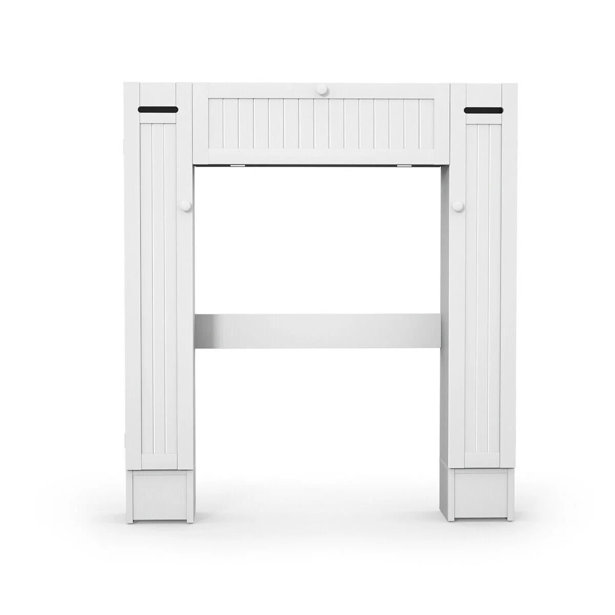 Costway Over the Toilet Storage Wooden Cabinet Drop Door Spacesaver Bathroom White