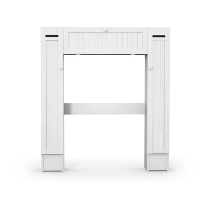 Costway Over the Toilet Storage Wooden Cabinet Drop Door Spacesaver Bathroom White