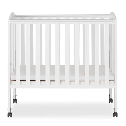 Dream On Me 2-in-1 Folding Portable Mini Crib in White. Mattress Pad Included. Easy to Fold and Store Baby Crib. Two Adjustable Mattress Height positions Convertible Crib