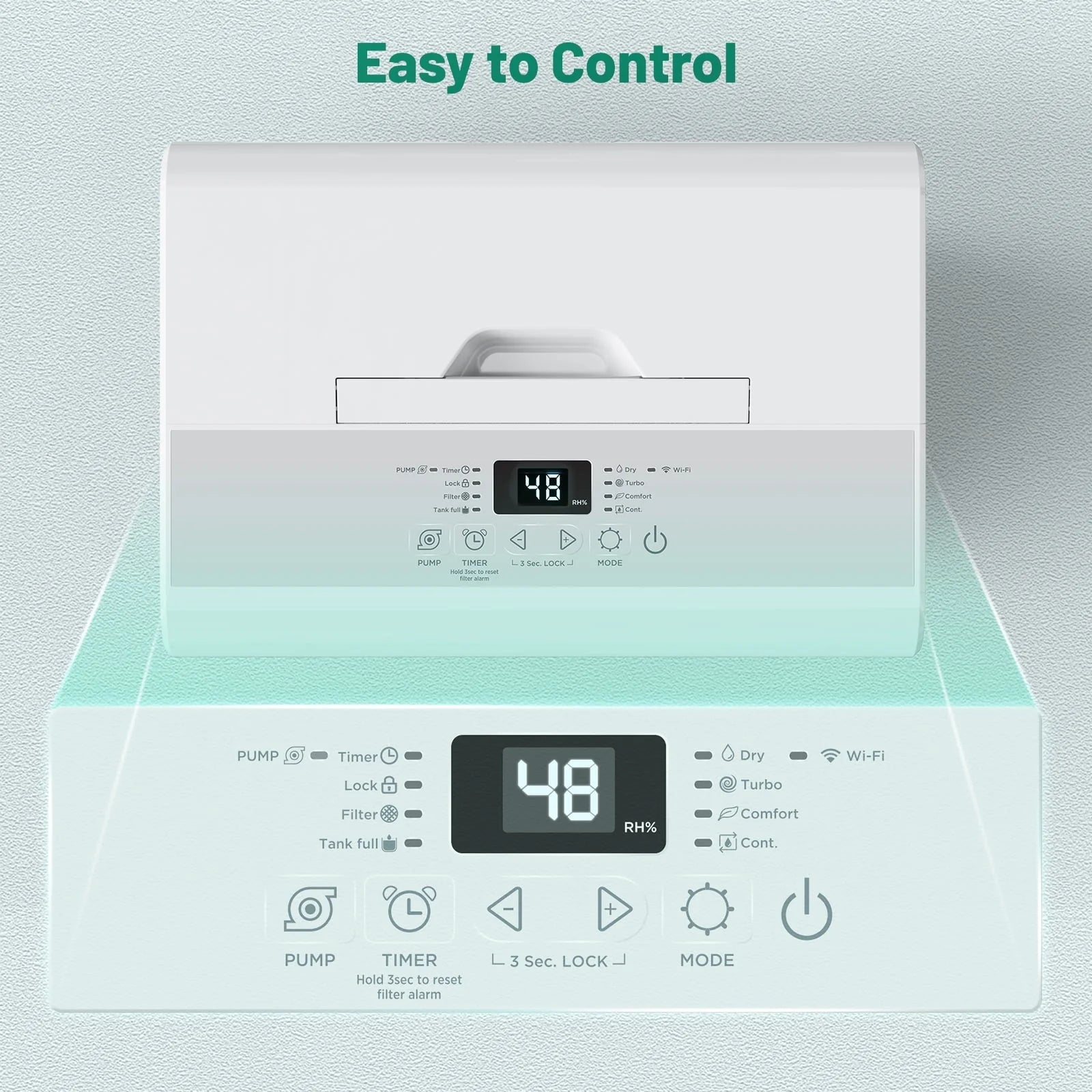 DuraComfort Dehumidifier for Bathroom Basement with Pump ,50 Pints with WIFI,up to 4,500 Sq.ft,White