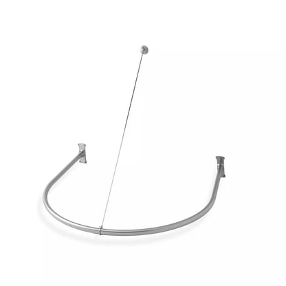Naiture Half-Oval Stainless Steel Shower Curtain Rod with Swivel Ceiling Support in 36" L X 36" W, Brushed Nickel Finish