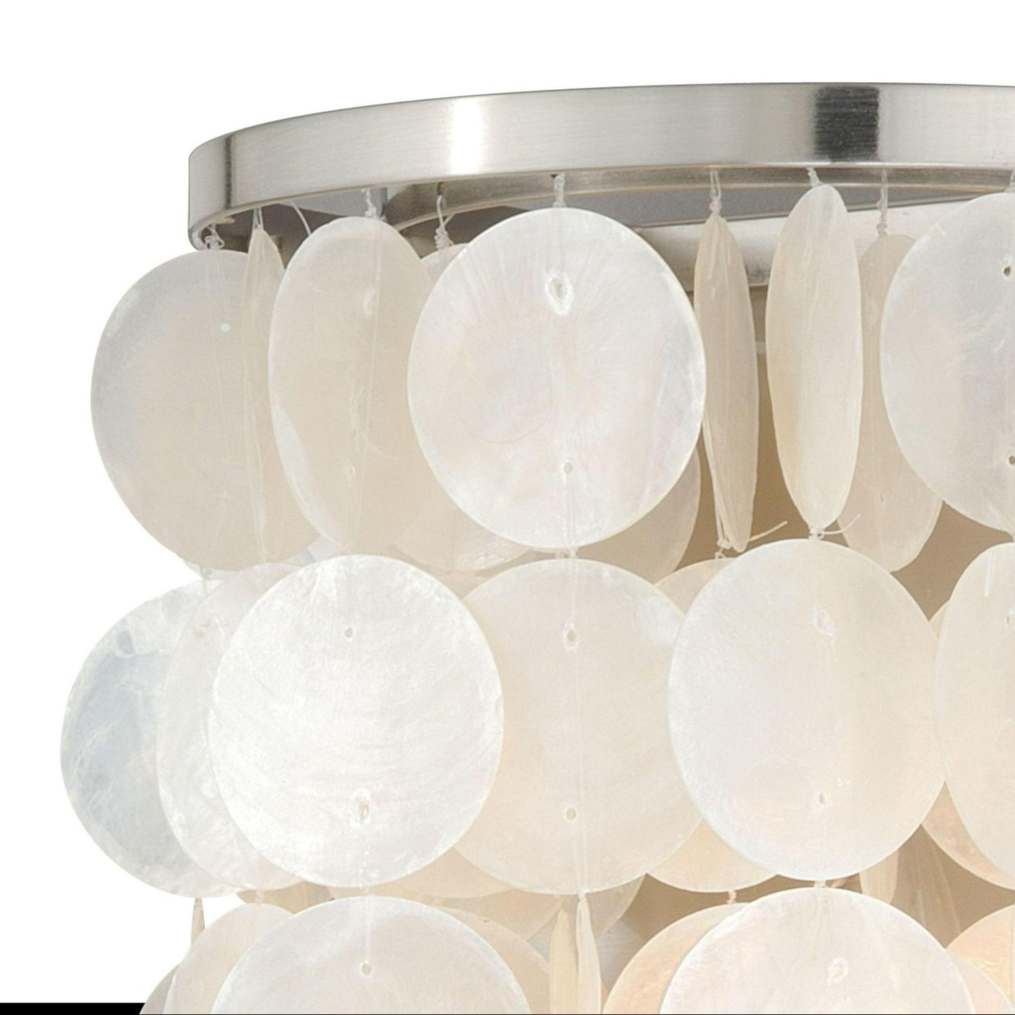 Elsa 1 Light Satin Nickel Capiz Shell Coastal Bathroom Wall Fixture