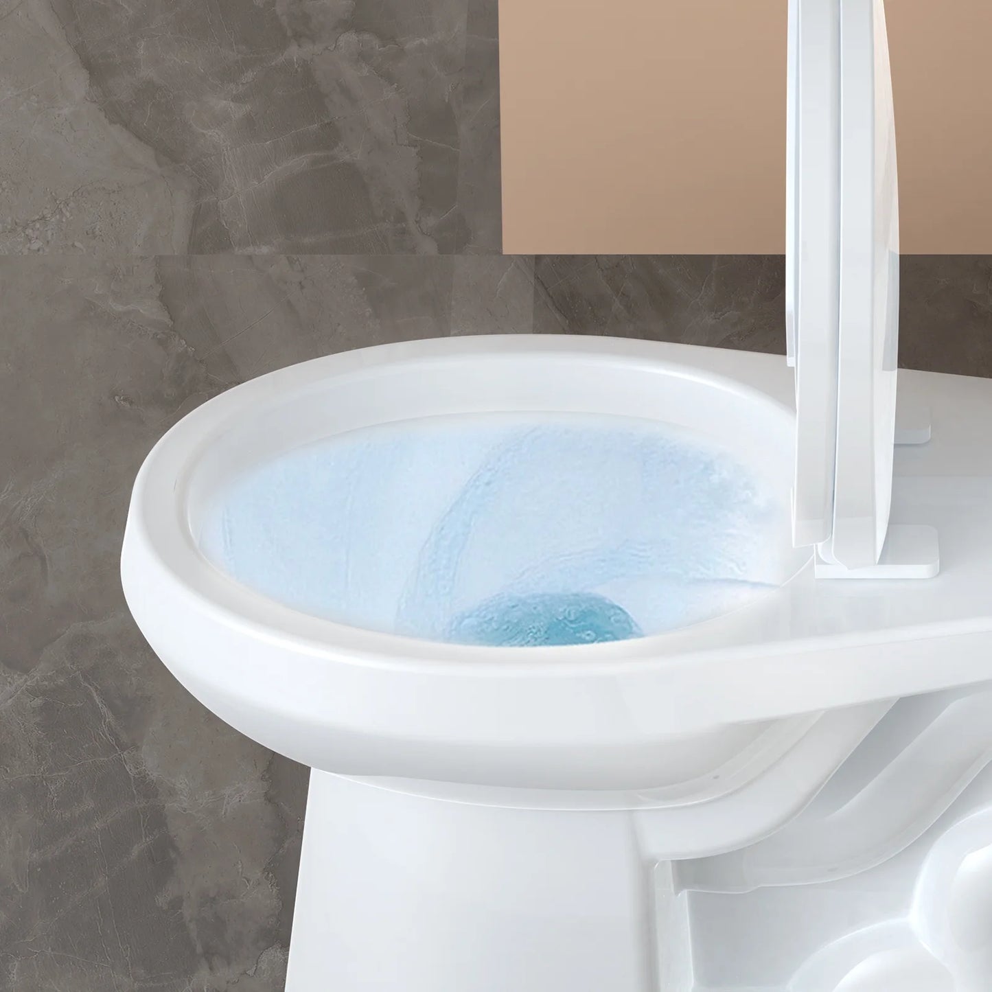 17" Toilet, Round Toilets for Bathrooms, Two-Piece Toilet with Soft Close Seat, 1.28 Siphonic Flush Toilet with Universal Height Cotton White