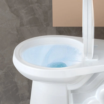 17" Toilet, Round Toilets for Bathrooms, Two-Piece Toilet with Soft Close Seat, 1.28 Siphonic Flush Toilet with Universal Height Cotton White