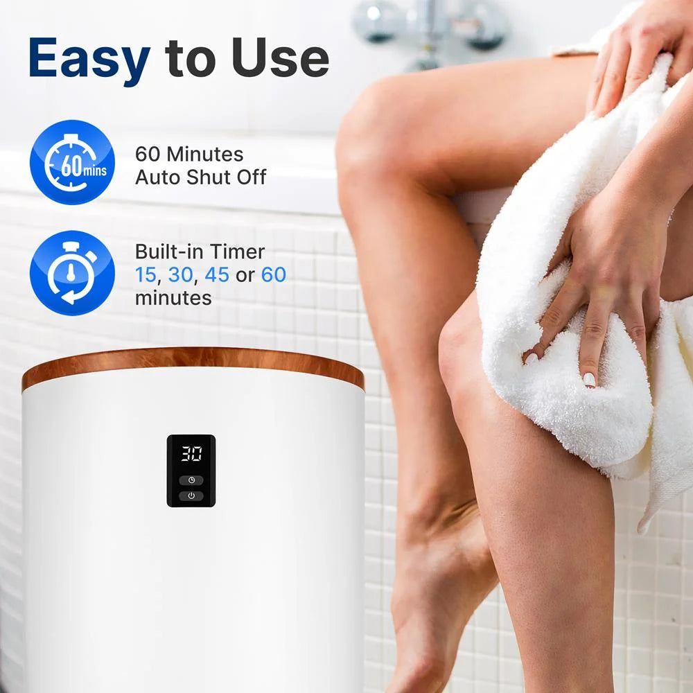 Single Touch Towel & Blanket Warmer with Fragrant Disc Holder and LED Ring (Gray)