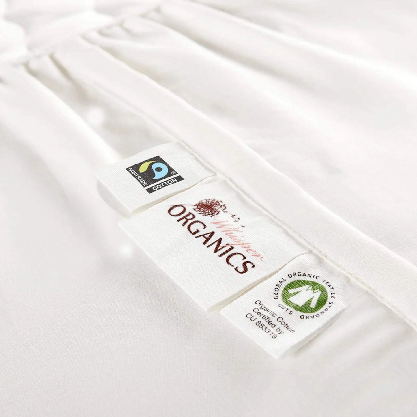 Whisper Organics 100% Cotton Organic Mattress Protector, 500TC Mattress Pad, Twin size, White