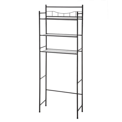 Mainstays Over the Toilet Steel 3-Shelf Bath Shelves Space Saver, Matte Black Finish Adult Groups