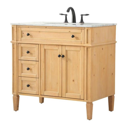 Elegant Kitchen and Bath 36 Inch Single Bathroom Vanity In Natural Wood