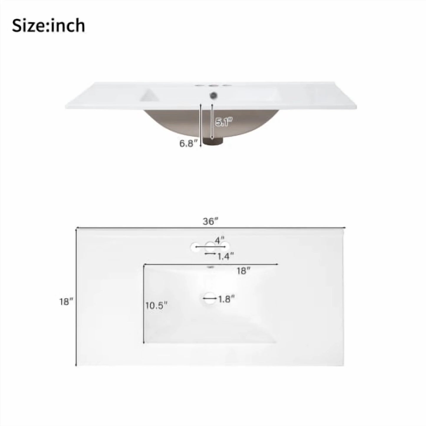 Harper & Bright Designs 72" White Bathroom Vanity Sink Combo with Soft-Close Doors, Bathroom Floor Cabinet with Storage