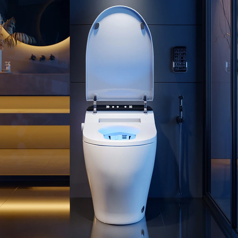 Homary Modern Smart One-Piece 1.27 GPF Floor Mounted Elongated Toilet and Bidet with Seat