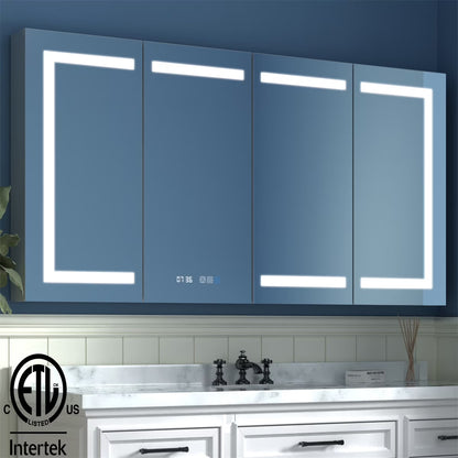 ExBrite LED Lighted Bathroom Medicine Cabinet with Mirror Recessed or Surface led Medicine Cabinet 48"x 32"
