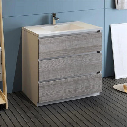 Fresca Lazzaro 36" Rosewood Free Standing Modern Bathroom Cabinet w/Integrated Sink